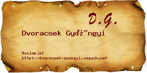 Dvoracsek Gyöngyi névjegykártya
