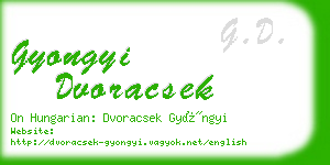 gyongyi dvoracsek business card